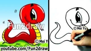 How to Draw a Snake - Easy Things to Draw - Cute Drawings - Fun2draw | Learn from Home Online Class