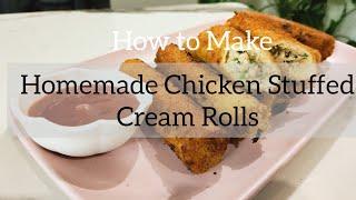 Recipe#9|Homemade Chicken Stuffed Cream Roll|Anokha tarka