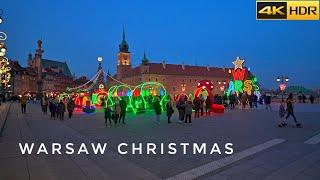 Warsaw’s Iconic Christmas Tree & Stunning Light Displays-2024 I Christmas in Warsaw[4K HDR]