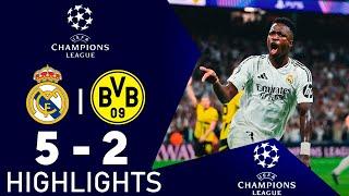 Vinícius Júnior Hat Trick Goal | Real Madrid vs Borussia Dortmund 5-2 Highlights | Champions League