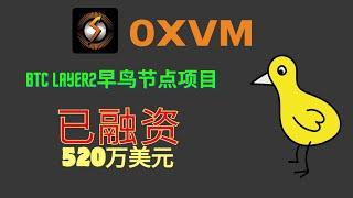 0XVM早期头矿  比特币Layer2项目  已融资520W美元 潜力巨大 正在进行早期节点销售