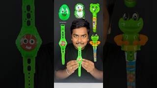 GreenCandy Eating Challenge ASMR ||  Fun Candies #shorts #shortvideo #candy