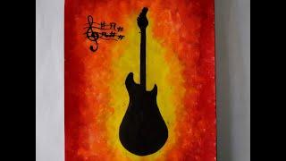 World music day drawing, painting | how to draw a guitar | easy drawing for beginners |