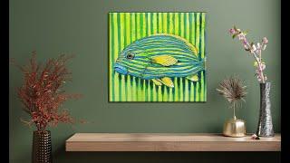 Abstract Fish/Ein gestreifter Fisch/ Beginners Tutorial/Modern Art/MariArtHome