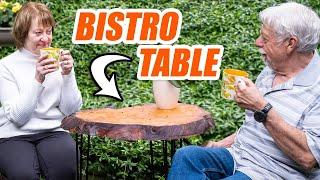 Live Edge Bistro Table; Transform Wood Slab into a Patio Furniture