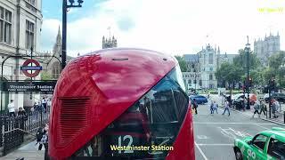 Best London Tour: Upper Deck View on Bus route 453 from REGENT STREET to DEPTFORD STATION