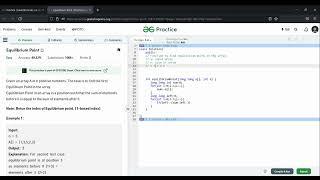 Equilibrium Point GFG || Equilibrium Point || Arrays || prefix-sum || Adobe || Amazon