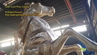 Outdoor Custom Made Life Size Bronze Horse Sculpture for Garden Decor