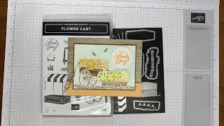 Stampin’ Up! Flower Cart Birthday Card Tutorial #diy #papercraft #patternedpaper #handstampedcards