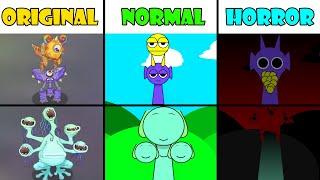 ALL Monsters Ethereal Workshop Vs Incredibox Sprunki Normal - Horror Versions | My Singing Monsters