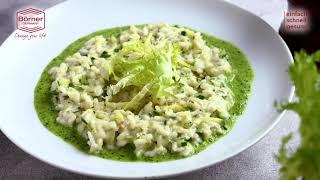 Zucchini Risotto mit Friséesalat - ganz einfach nachkochen mit dem Börner Multi Dicer!