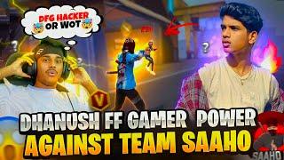 Dhanush FF Gamer Power Against @saahoyt1593  Squad 4 VS 4 Free Fire in Telugu #dfg #sahooyt