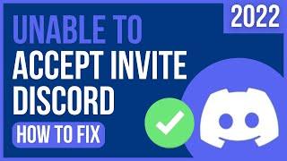 FIX UNABLE TO ACCEPT INVITE DISCORD 2024 | How to Fix Discord Unable to Accept Invite