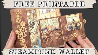 Free Printable Steampunk Wallet Junk Journal Kit | Junk Journal Freebie