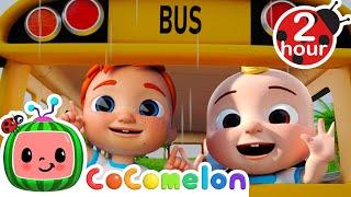 Wheels on the Bus (School Version) + MORE | @Cocomelon - 2 HOUR Nursery Rhymes