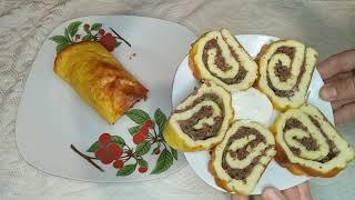 Мясной рулет. Қазақша рецепт. Етті рулет. Сырный рулет.