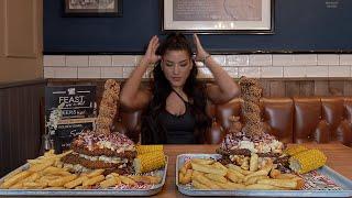 4kg SCHNITZEL & MAC'N'CHEESE TOWER CHALLENGE | Leah Shutkever