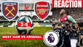 West Ham vs Arsenal 2-5 Live Premier League EPL Football Match Score Commentary Highlight Gunners