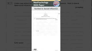 AQA A-level Psychology 2024 Paper 1: Social Influence