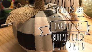 DIY Dollar Tree  French Country  Farmhouse  Buffalo Check  Pumpkin