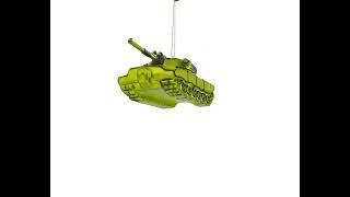 Military Might: Army Tank - Blown Glass Christmas Ornament (CC-1078)