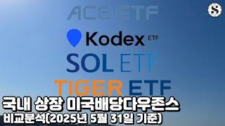 국내 상장 미국 배당다우존스 25년 5월 비교