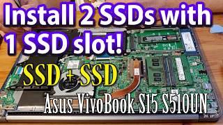 How to install 2 SSD drives in a laptop that has 1 SSD slot (SSD + SSD), Asus VivoBook upgrade video