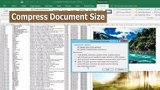 How to compress Document Size in Microsoft Excel 2017