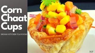 Corn Chaat Cups | How to make Corn Chaat Cups | Snacks Recipes