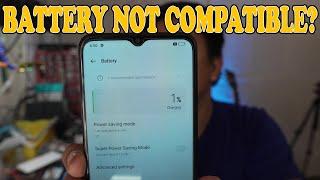 BATTERY NOT COMPATIBLE 1% ONLY, WORKING BUT NOT CHARGING