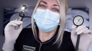 ASMR Paramedic Home Visit: Ear, Nose, Throat and Physical Exam With Otoscope, Gloves and Ear Drops