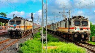 Dangerous High Speed Electric Trains: WAP-7+ WAP-4+ WAP-5+ WAG-9 & LHB+ICF Coaches | Indian Railways