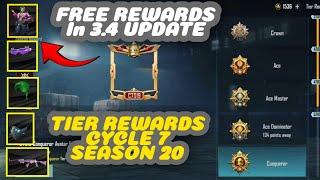 PUBG Mobile Cycle 7 Season 20 Tier Rewards  in Next Update