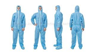 PPE Protective Clothing | PP Non Woven Disposable Coverall Blue