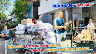 EM TÚ CẢM ĐỘNG CHIA SẺ KHÓ KHĂN, GIÚP ĐỠ ÔNG CHÚ LƯỢM VE CHAI NUÔI ĐÀN CHÓ TRONG CĂN NHÀ HOANG