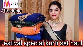Myntra Festival special kurti set haul || Affordable kurti set haul || Pooja choyal