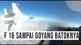 F16 AMERIKA DIGEBER SUKHOI SU 35 DARI JARAK BEBERAPA METER