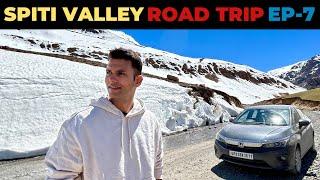 SPITI VALLEY Road Trip In Honda City 2024 | Kaza To Losar Snow Drive | Most Dangerous Roads | EP 7