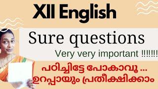 Sure And Important Questions. XII English.