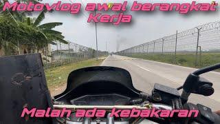 Motovlog awal berangkat kerja malah ada kebakaran di jalan