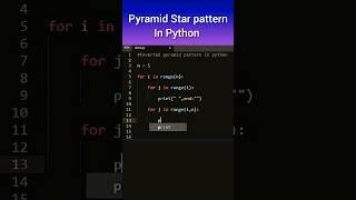 Inverted Pyramid Star pattern using Python #python #programming