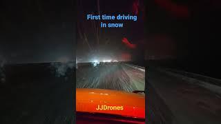 Trainee first time driving in #snow #shorts #Utah #JJDrones #truckerlife #training