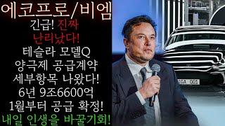 [에코프로(비엠)] 긴급! 모델Q 9조6600억 6년간 양극제 공급계약! 세부항목 나왔습니다 목표주가 더 높게 잡고 대응하셔야 합니다 "이 가격"까지 절대 매도금지 #에코프로목표