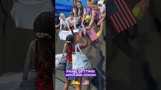 Coco Gauff with fan after Team USA win against Team Croatia #cocogauff