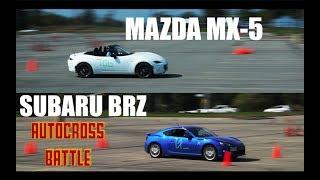 Mazda MX-5 ND Miata VS. Subaru BRZ // AUTOCROSS BATTLE // ONE TRACK MIND Ep. 7