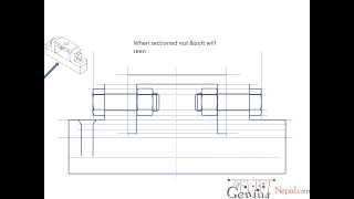 Engineering Drawing Tutorials/Assembly drawing with Front view & Side view (Ex)