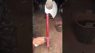 After painting the handle of the ax, it looks brand new #amazing #satisfying