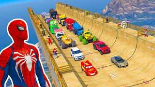 GTAV SPIDER-MAN 2, FIVE NIGHTS AT FREDDY'S, THE AMAZING DIGITAL CIRCUS Join in Epic New Stunt Racing