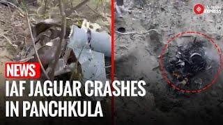 Haryana News I IAF Jaguar Fighter Jet Crashes in Panchkula, Pilot Ejects Safely I Breaking News