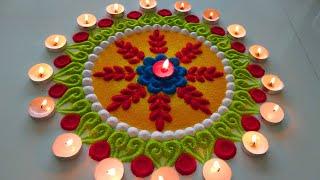 Beautiful Simple Rangoli Design For Diwali | इतनी Easy Rangoli जो आप भी बना लेंगे | Creative Rangoli